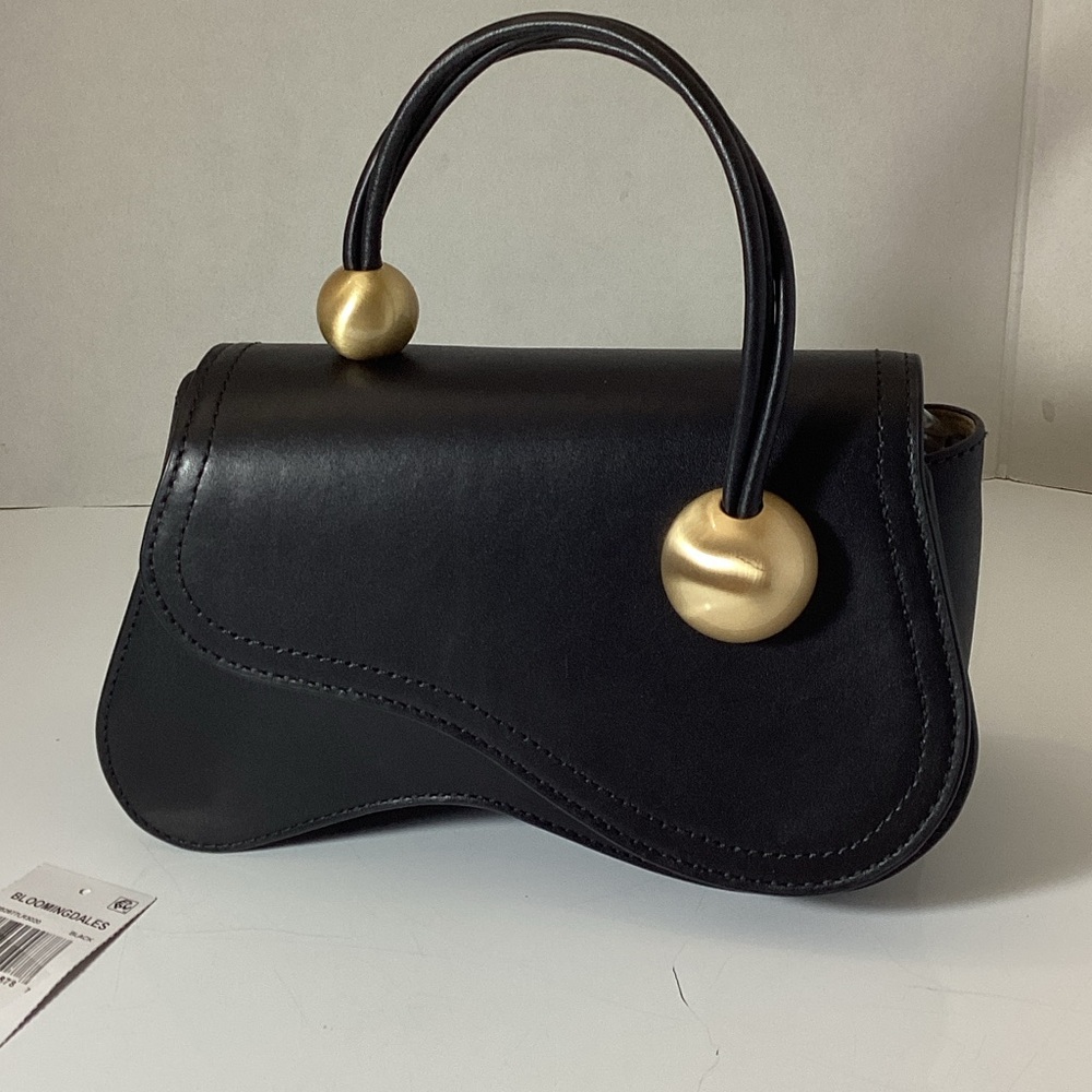 cult gaia Black Shoulder Bag with Gold Accents - Picture 9 of 16